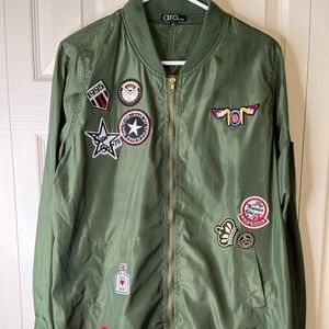 Cleo apparel military windbreaker jacket